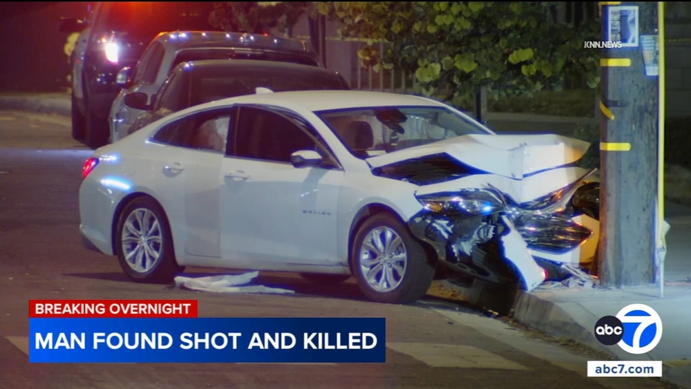 Man found shot to death at scene of Compton car crash
