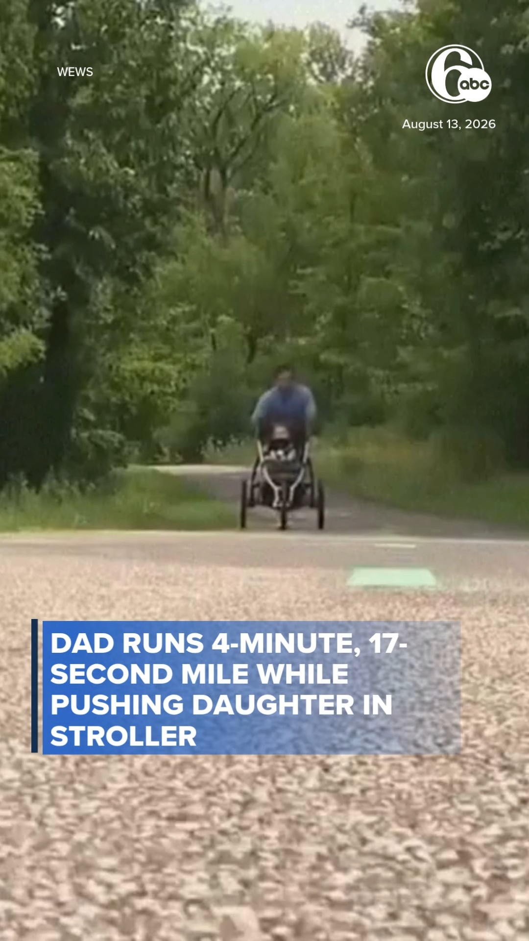 Dad runs 4-minute, 17-second mile while pushing daughter in stroller