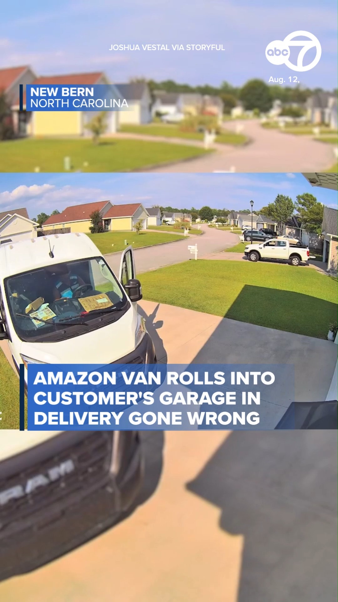 Amazon van rolls into customer's garage in delivery gone wrong