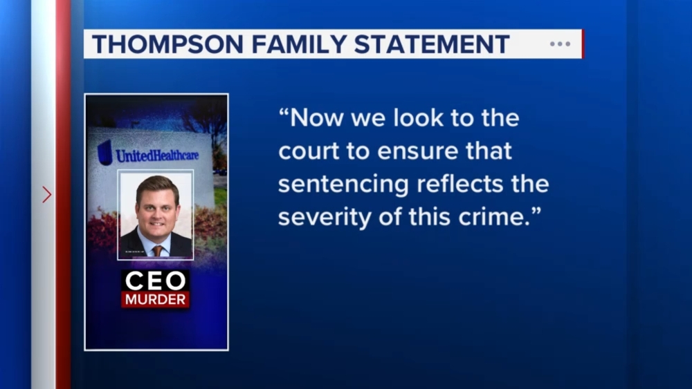 Brian Thompson's family issues statement following Luigi Mangione's guilty plea