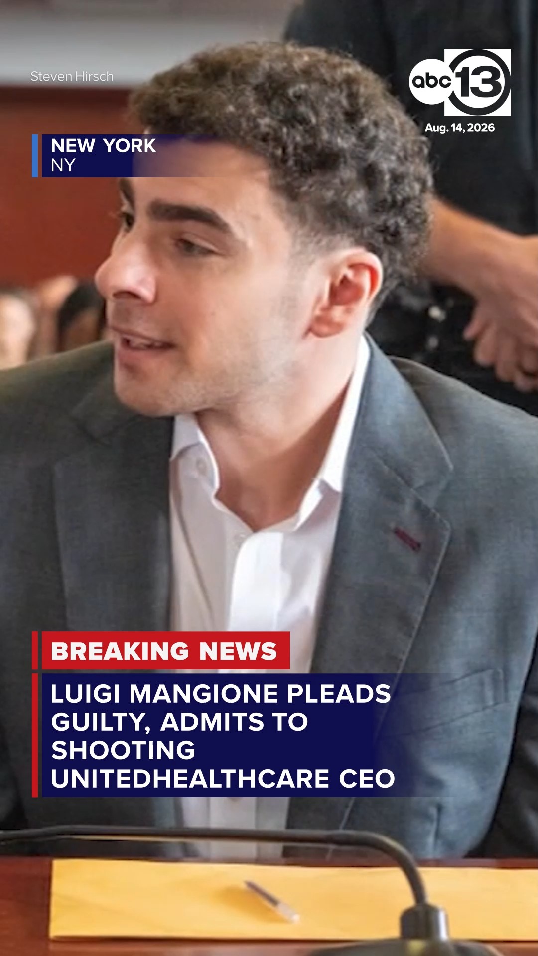 Luigi Mangione admits to shooting UnitedHealthcare CEO, pleads guilty.