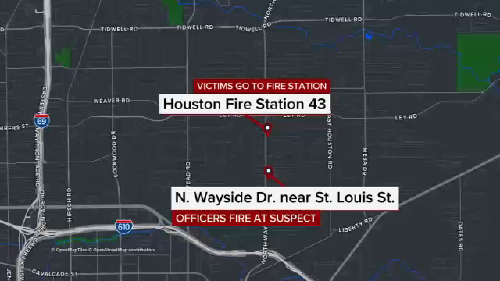 Officers said that a woman and her daughter sought help at a nearby fire station after being shot while traveling in their car.