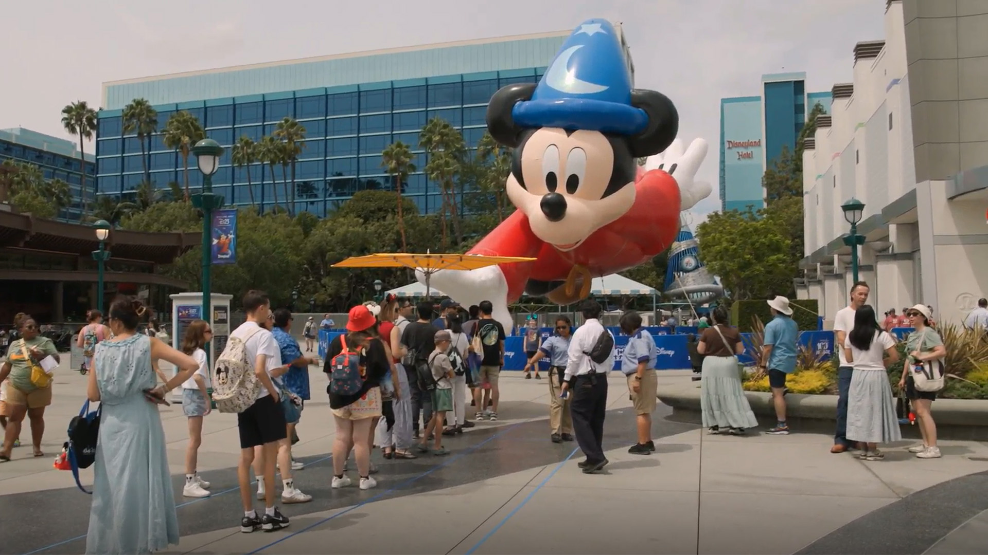 The Sorcerer Mickey balloon is seen in Anaheim, Calif. on Thursday, Aug. 13, 2026.