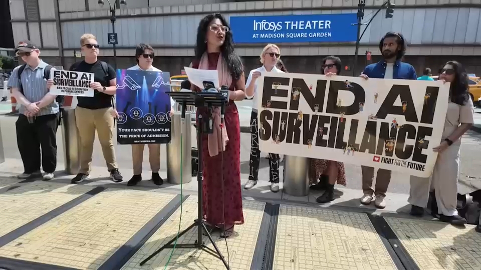Rally held outside MSG over use of face scan technology