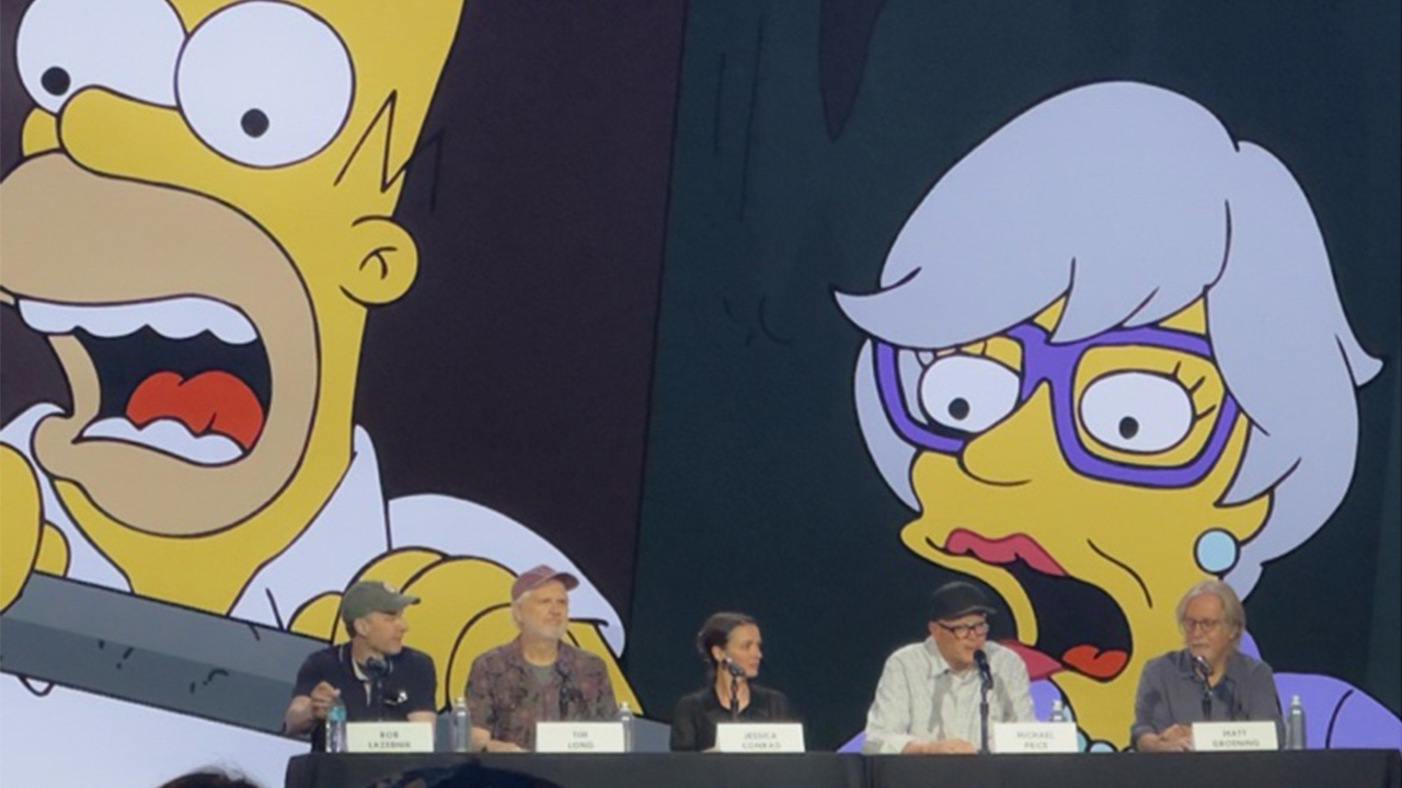 The writers of "The Simpsons" sat down for a panel at D23 in Anaheim, Calif. on Friday, Aug. 14, 2026.