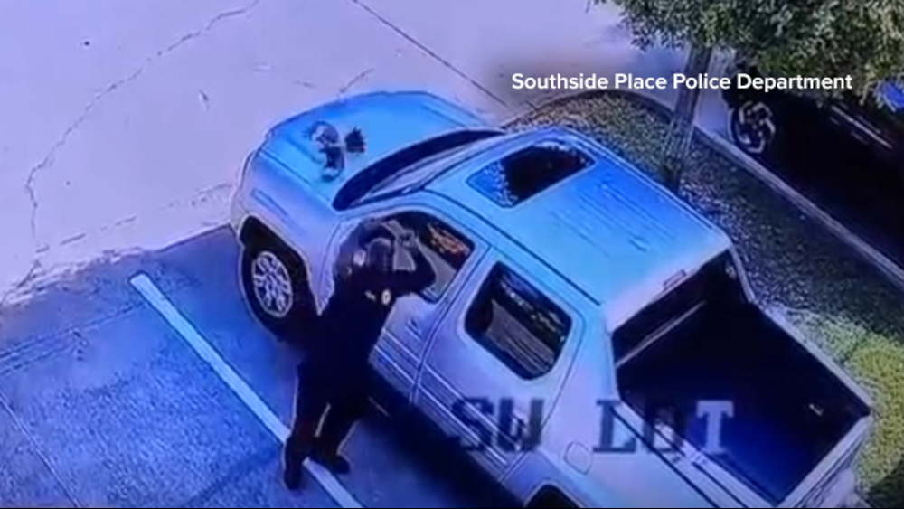 Southside Place PD officer attacked by bird, surveillance video shows