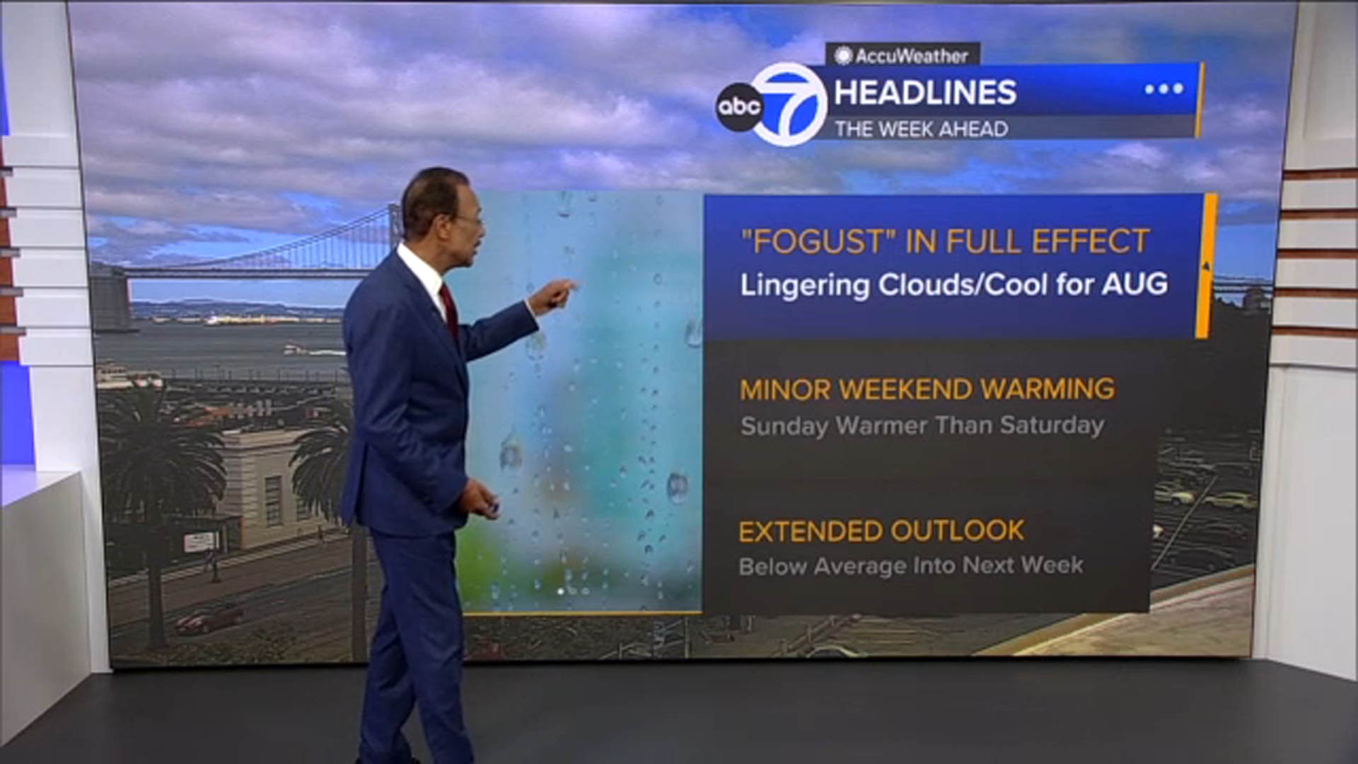 AccuWeather Forecast: Patchy drizzle near coast, bay overnight