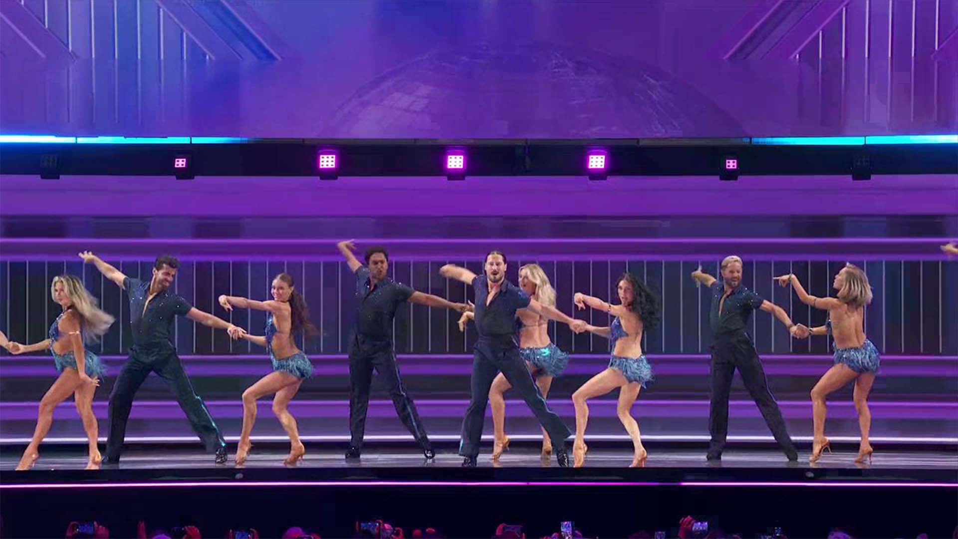 "Dancing With The Stars" pros and additional dancers are performing at the Disney Entertainment Showcase in Anaheim, Calif. on Friday, Aug. 14, 2026.