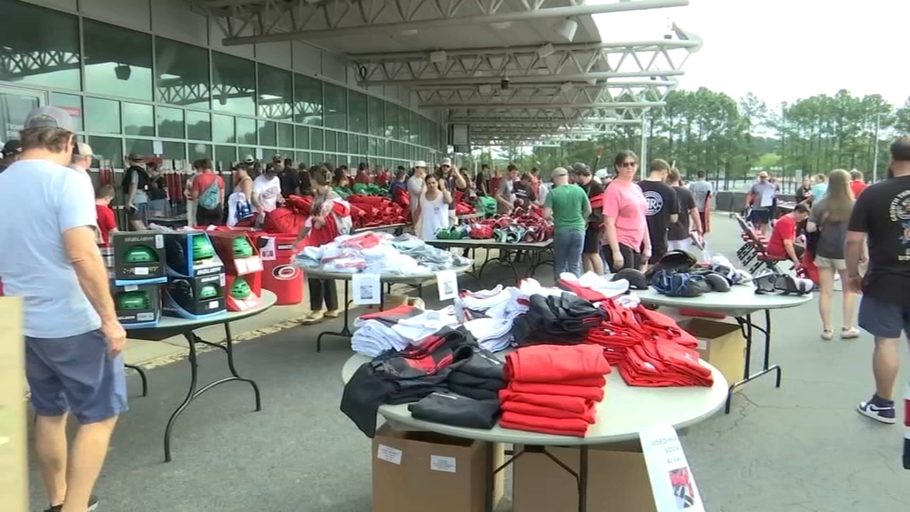 Canes fans flock to Lenovo Center for annual yard sale