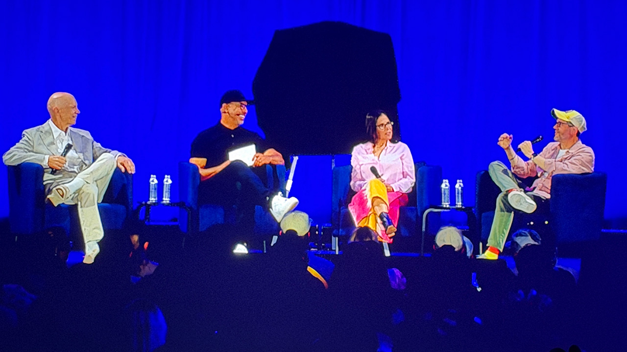 A panel on Disney and the Grammys is seen at D23 in Anaheim, Calif. on Sunday, Aug. 16, 2026.