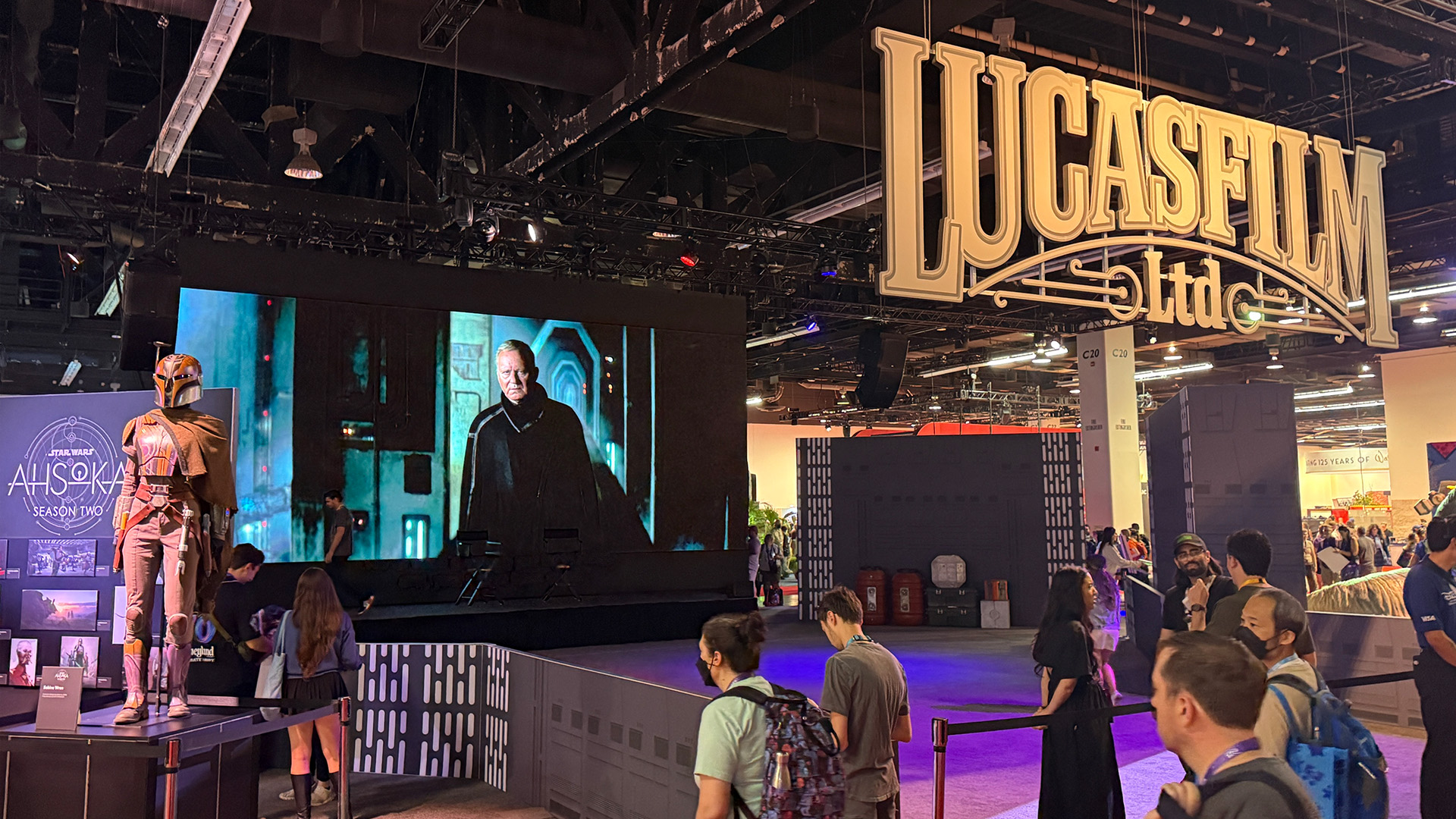 The Lucasfilm booth is seen at D23 in Anaheim, Calif. on Sunday, Aug. 16, 2026.