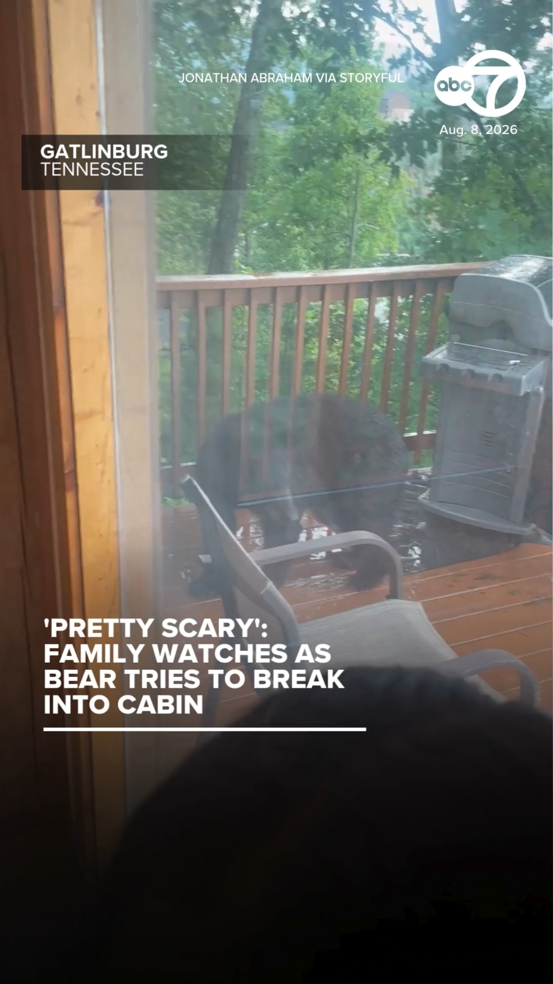 'Pretty scary': Family watches as bear tries to break into cabin