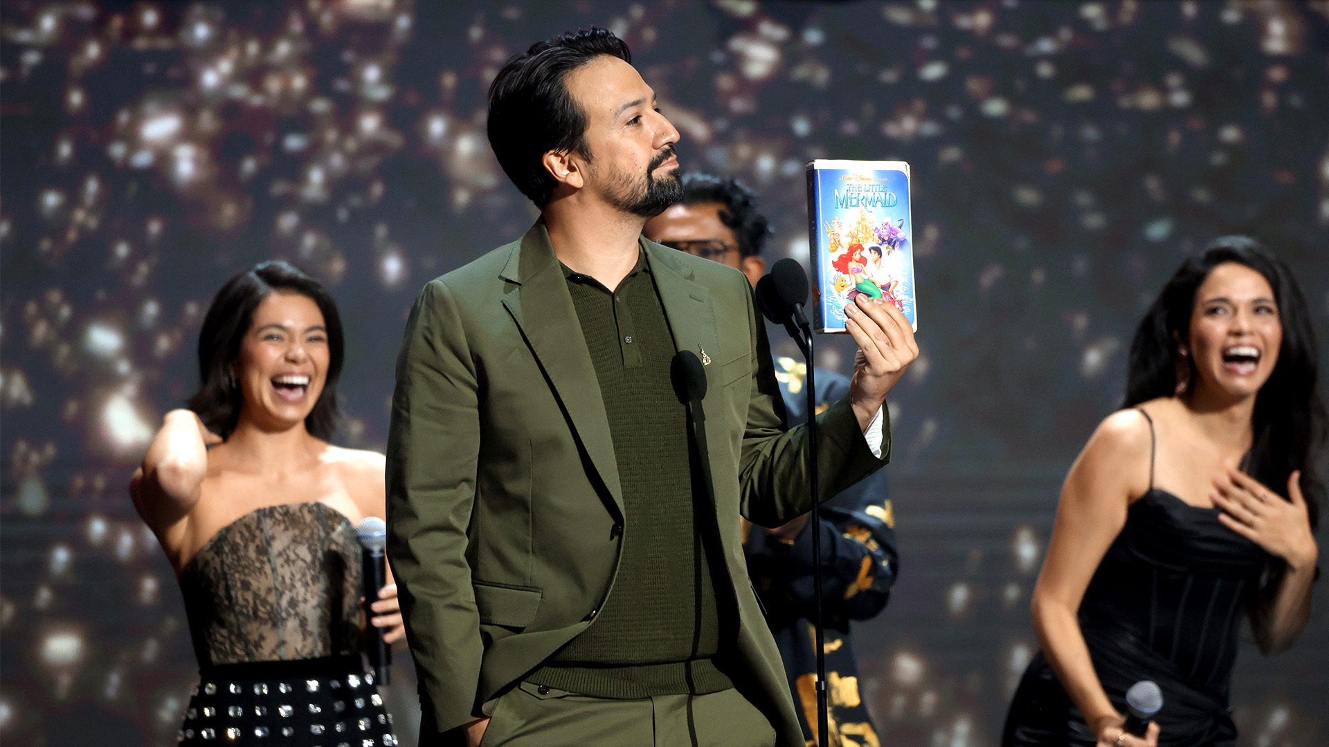 Disney Legends award recipient Lin-Manuel Miranda speaks onstage at D23 on August 16, 2026 in Anaheim, California.