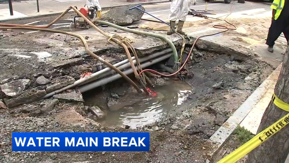 Crews work to repair water main break in South Philadelphia