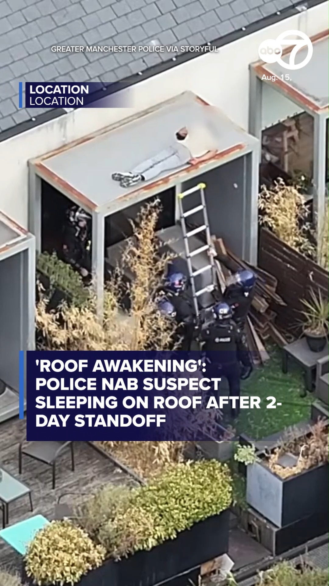 UK police Nab Suspect Sleeping on Roof After 2-Day Standoff