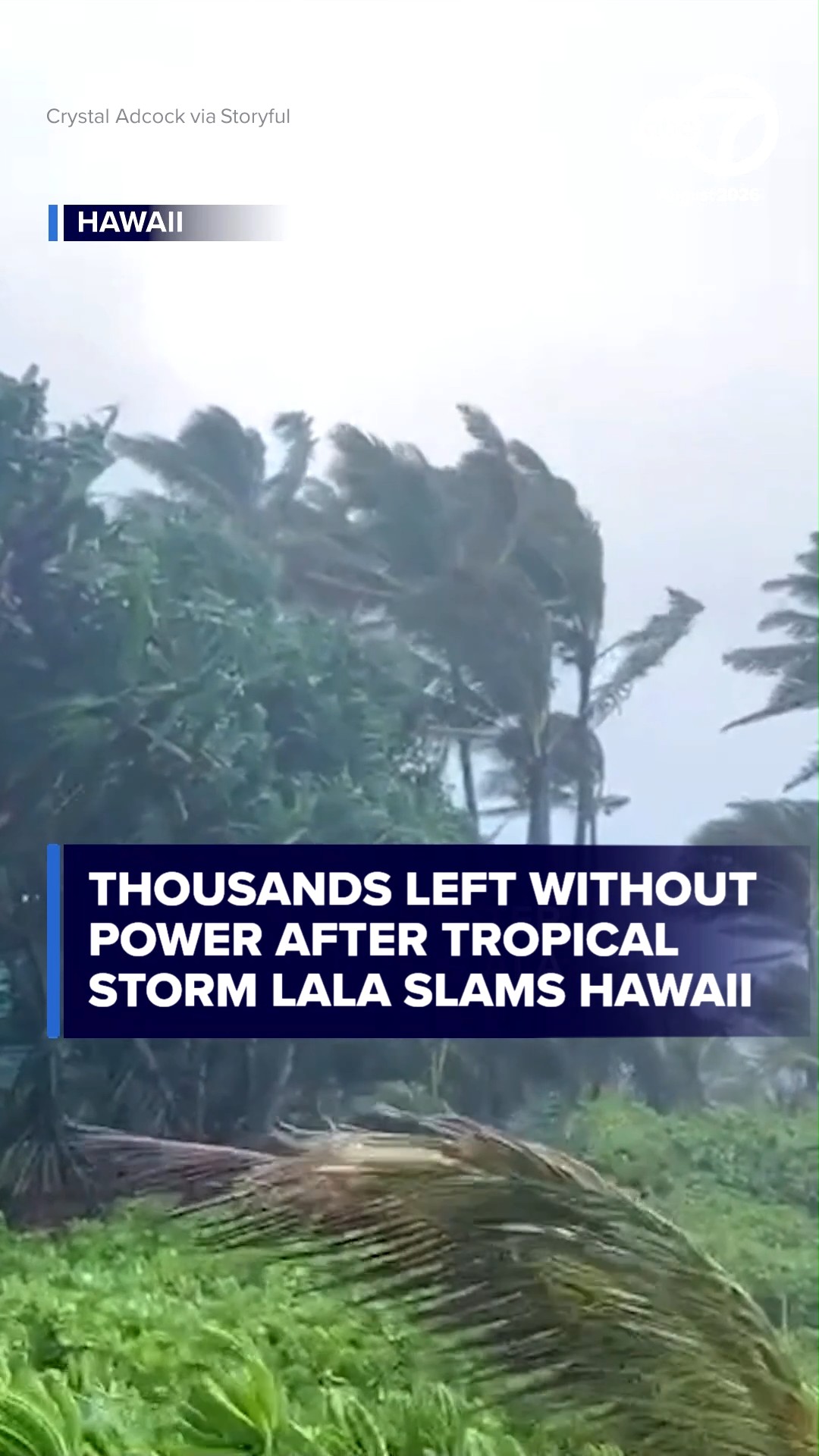 Thousands left without power after Tropical Storm Lala slams Hawaii