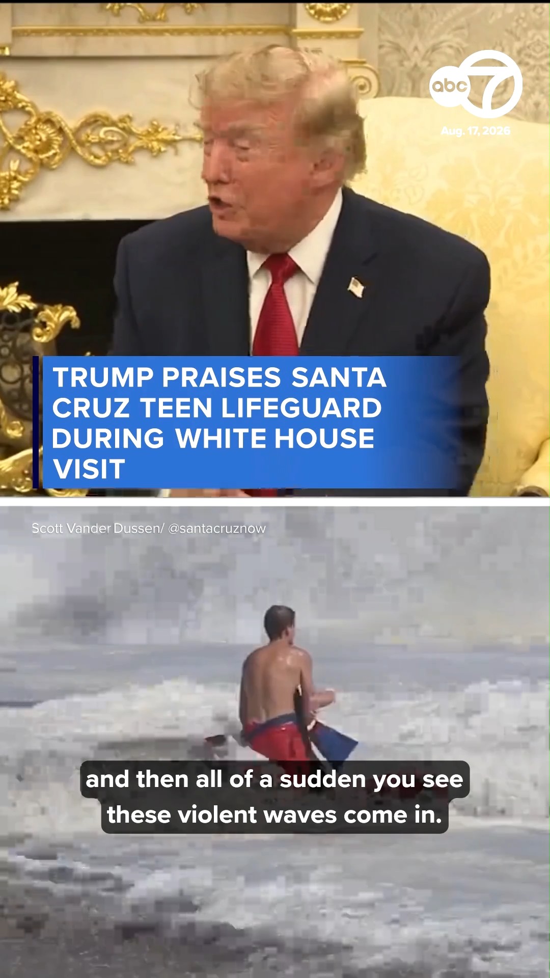 Heroic CA teen lifeguard who saved child recognized at White House