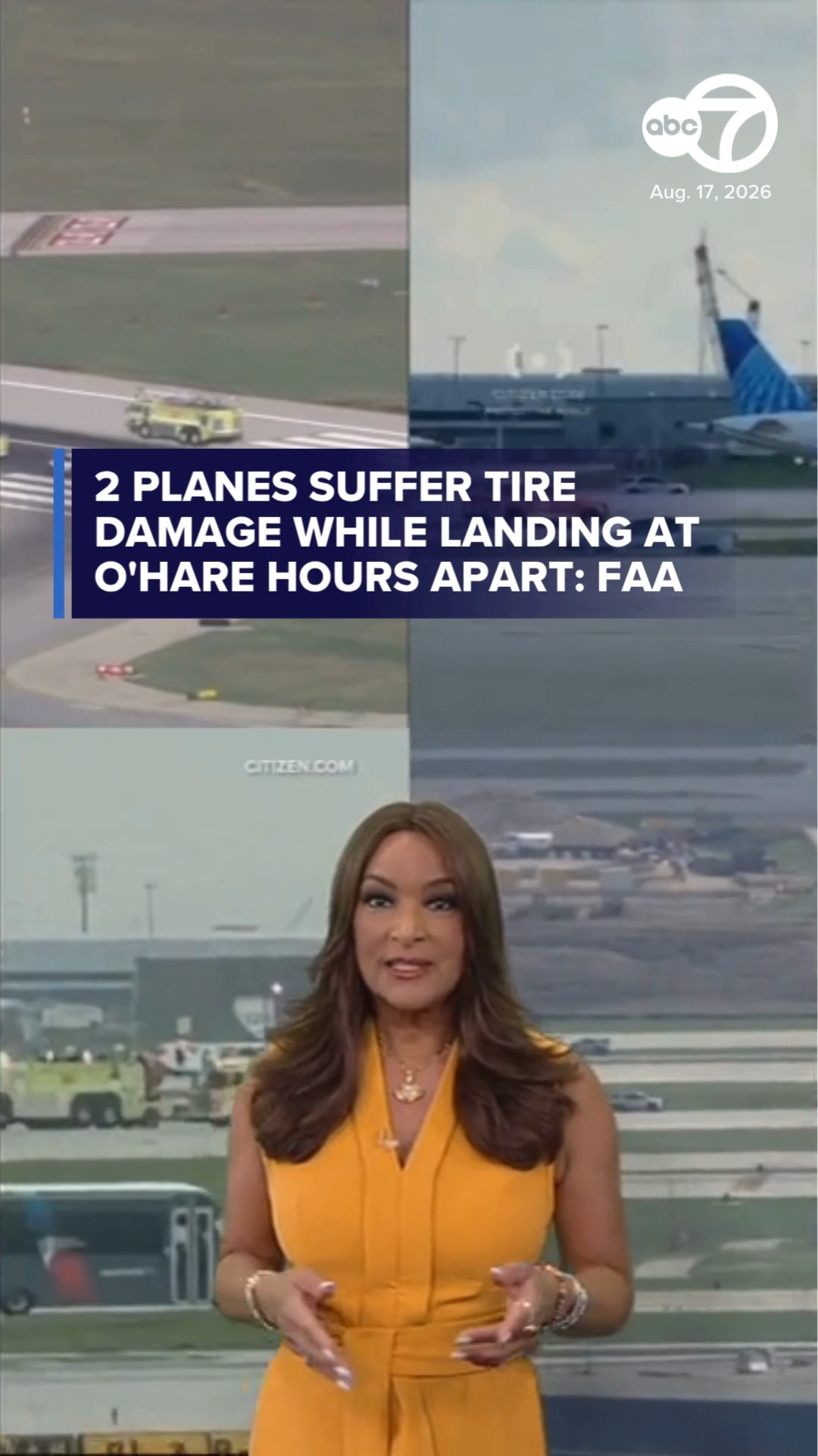 2 planes suffer tire damage while landing at O'Hare hours apart: FAA