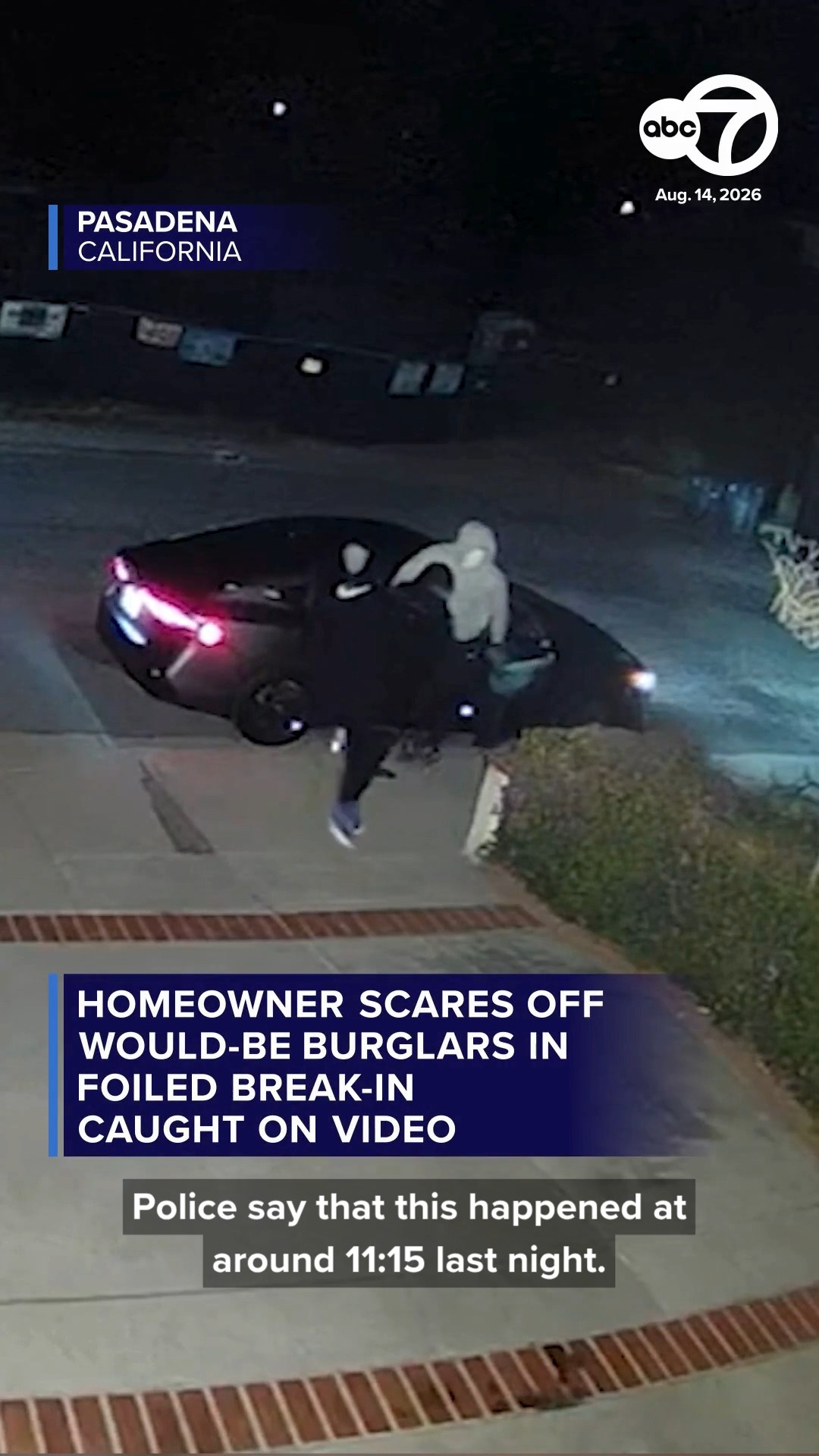 Terrifying video shows homeowner scare off would-be burglars in masks