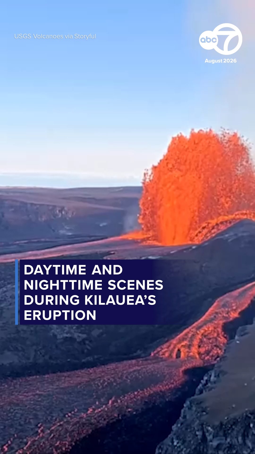 Daytime and nighttime scenes during Kilauea's eruption