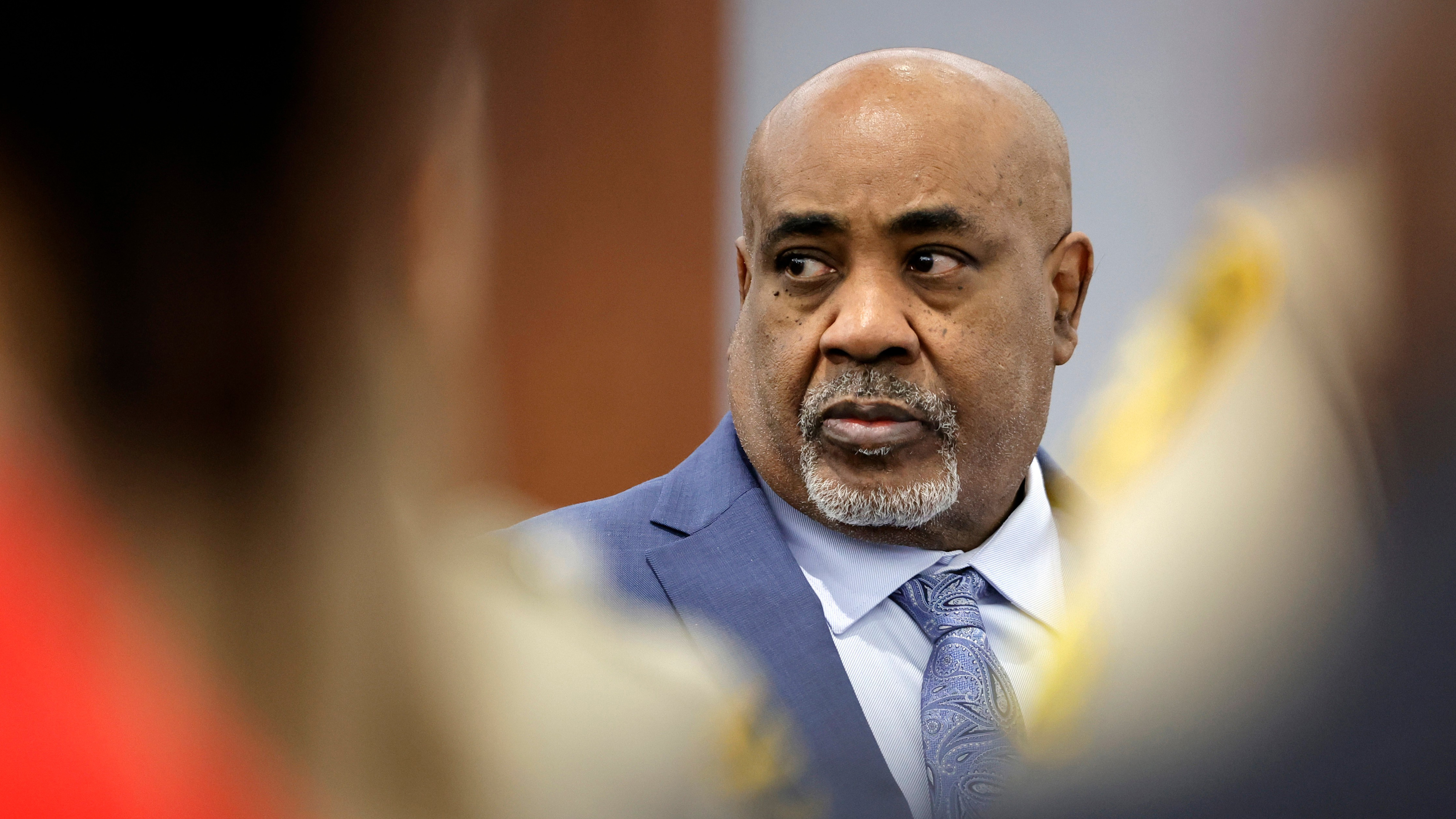 Duane Davis appears in court during his murder trial, related to the 1996 killing of rapper Tupac Shakur, at Clark County District Court Regional Justice Center in Las Vegas, Monday, Aug. 17, 2026. 