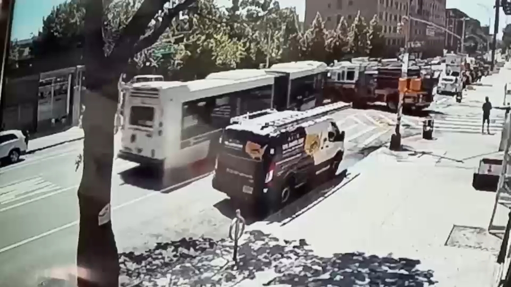 New video shows moments MTA bus and FDNY truck collide in the Bronx