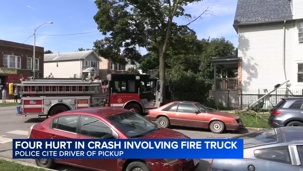 Driver cited after crashing into CFD truck on West Side; 4 injured