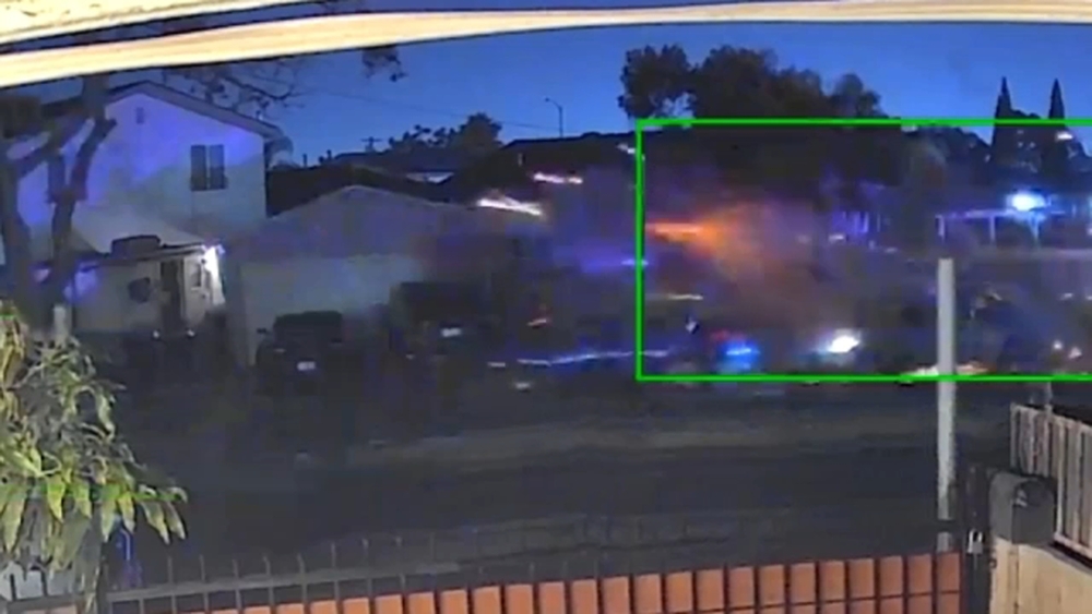 Chase suspect goes airborne in violent South LA crash caught on video