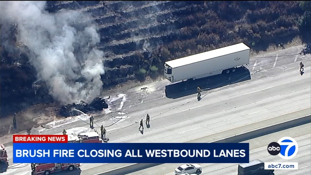 Big rig fire closes all WB lanes on 210 Freeway in Sunland