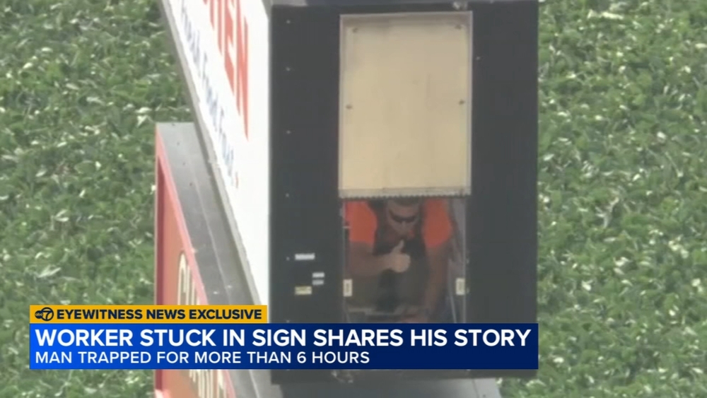Worker rescued after hours in 130-foot-tall sign speaks out: EXCLUSIVE