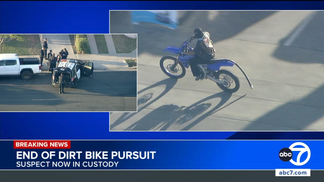 Dirt bike rider cuts through parks, refuels during wild LA chase
