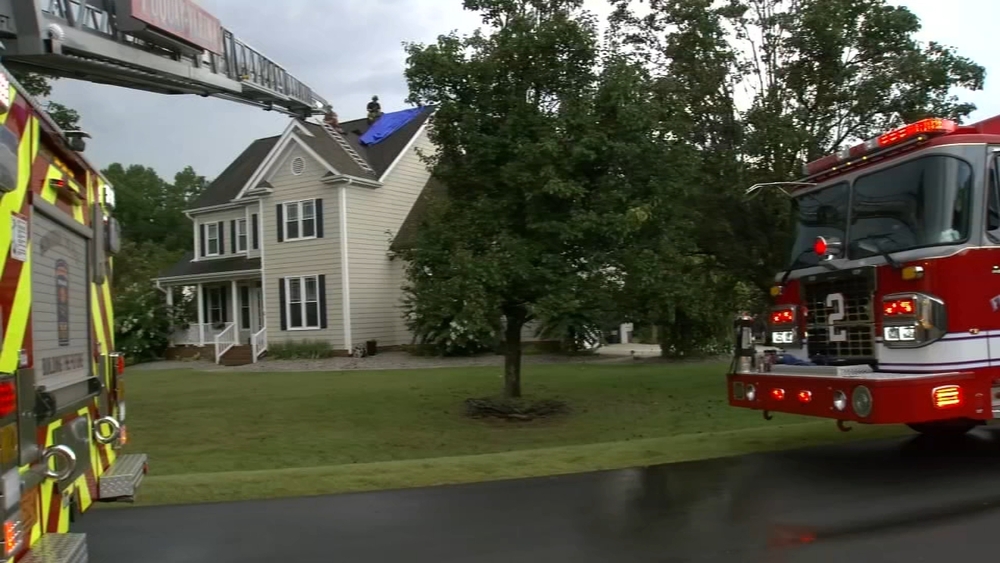Strong storm brings down trees; Lightning causes Wake Co. house fire