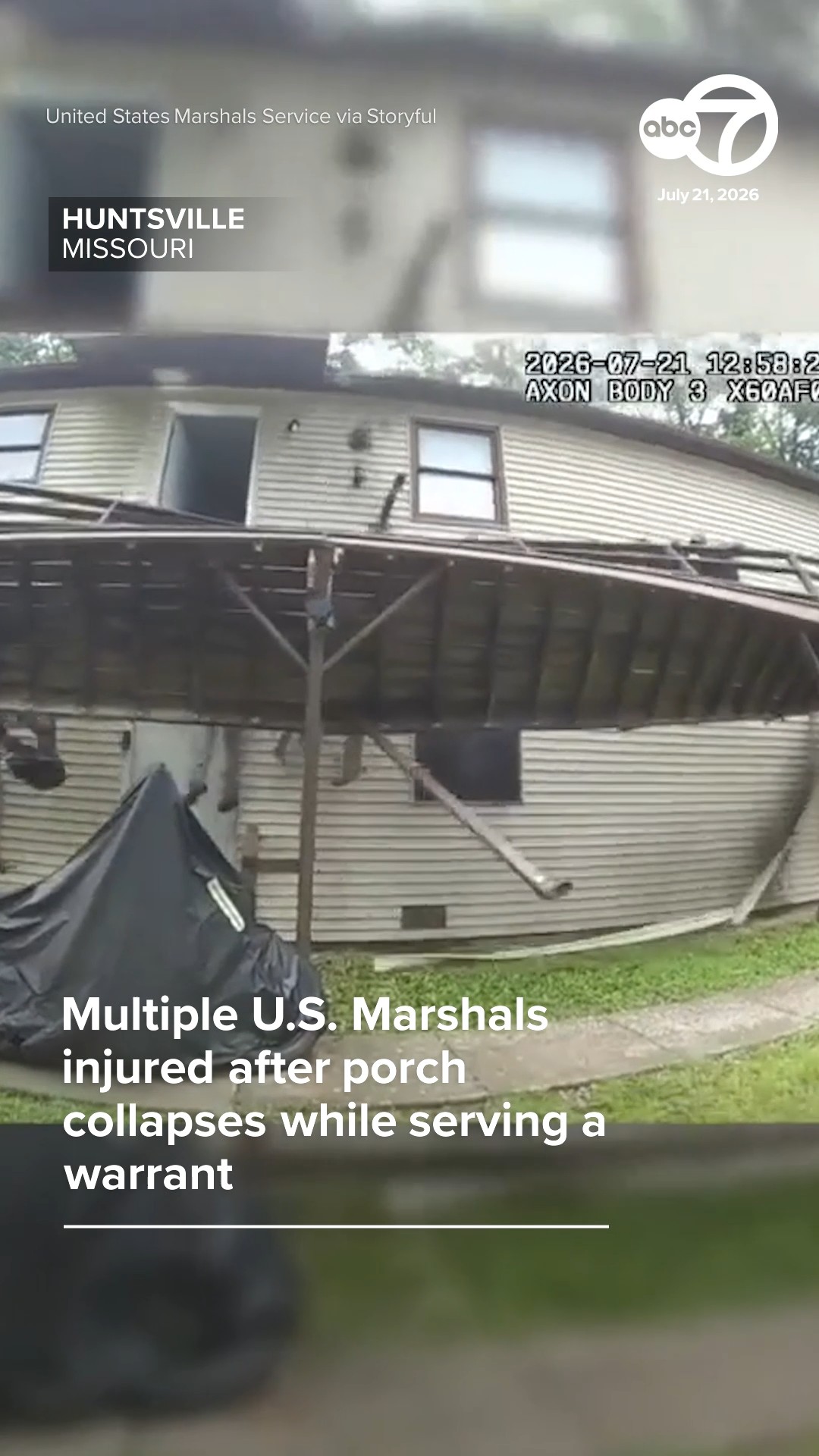 Multiple U.S. Marshals injured during warrant serve as porch collapses