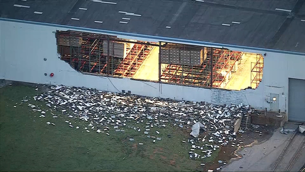 Chopper 6 over storm damage at Kraft Foods facility in Delaware