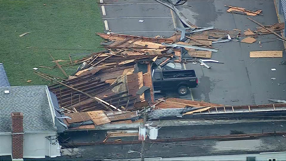 Chopper 6 over storm damage at Superlodge on North Dupont Highway in Delaware