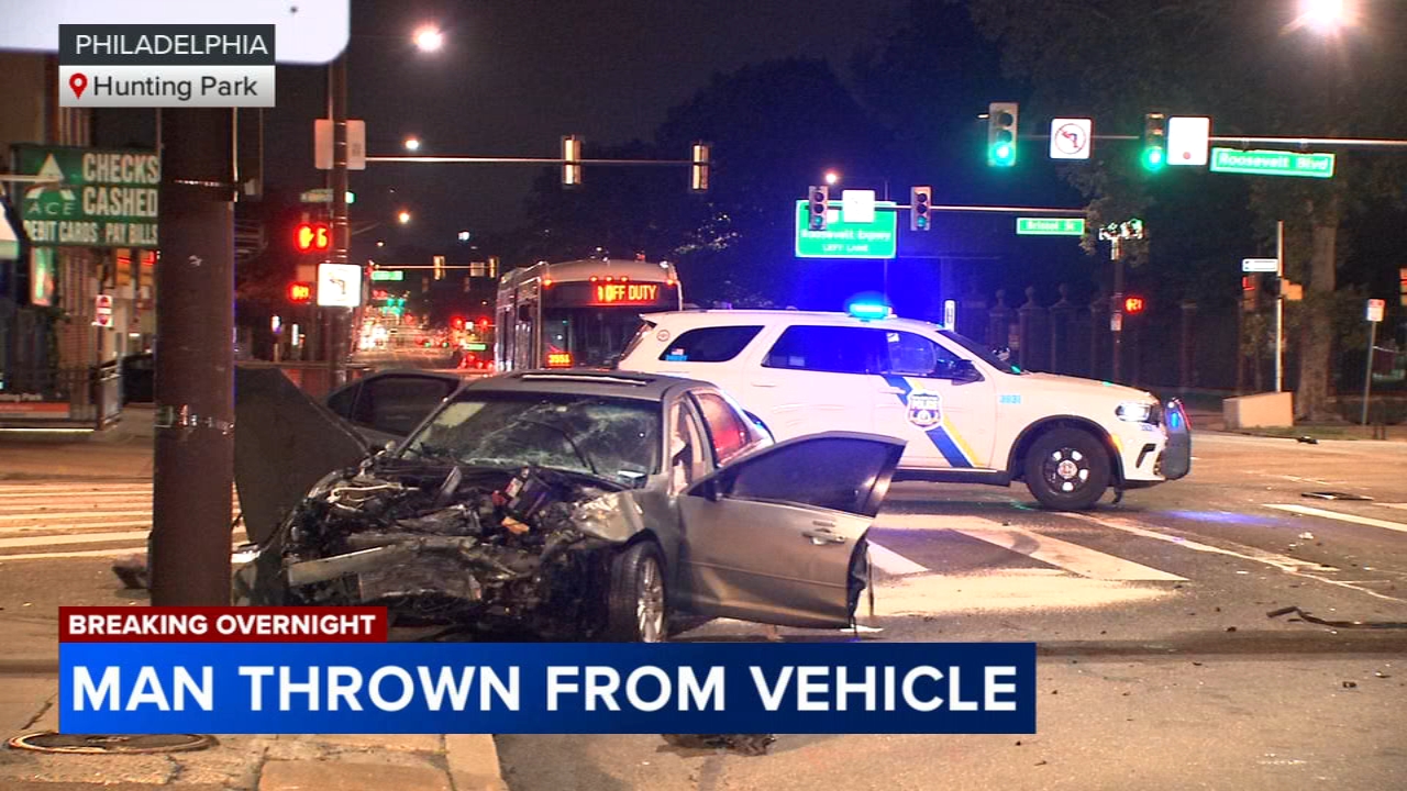 Man thrown from vehicle during serious crash in Philadelphia's Hunting Park section