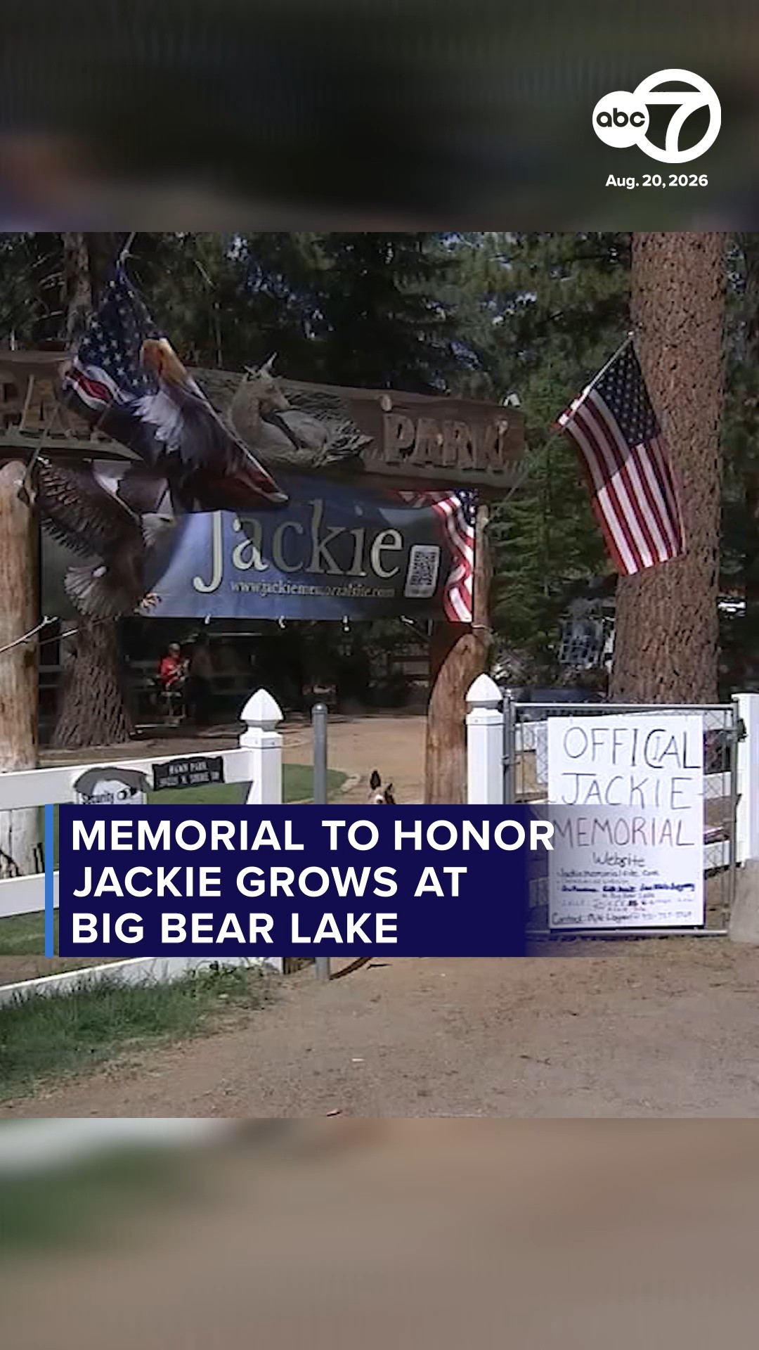 Memorial to honor Jackie grows at Big Bear Lake