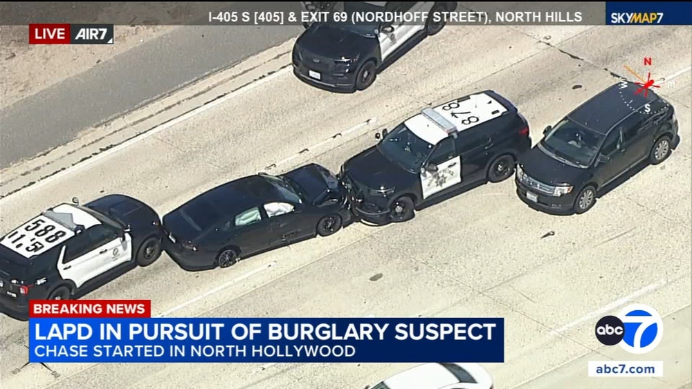 Wild chase ends in head-on crash with CHP cruiser on 405 Fwy
