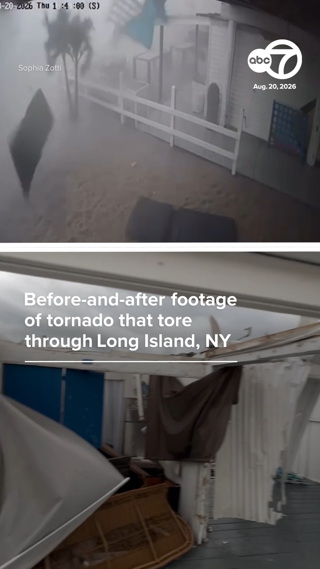 Before-and-after footage of tornado that tore through Long Island, NY