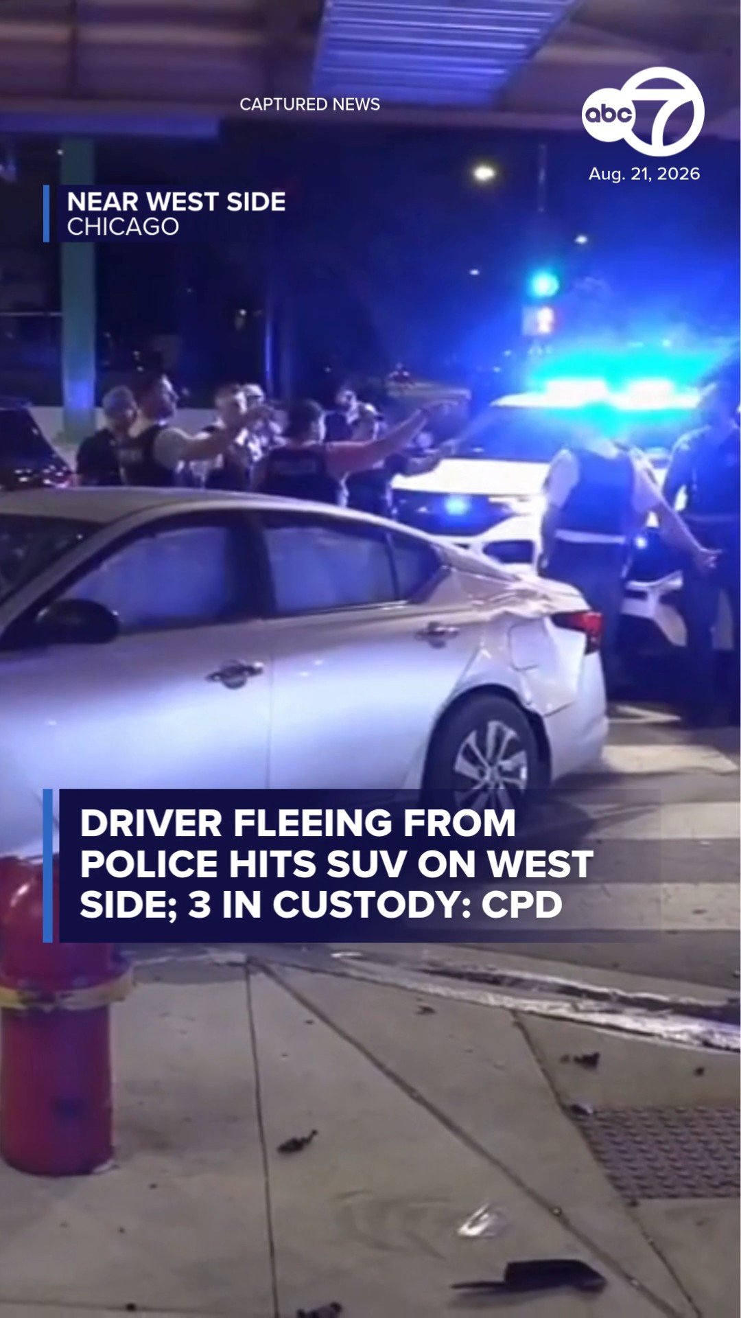 Driver fleeing from police hits SUV on West Side; 3 in custody: CPD