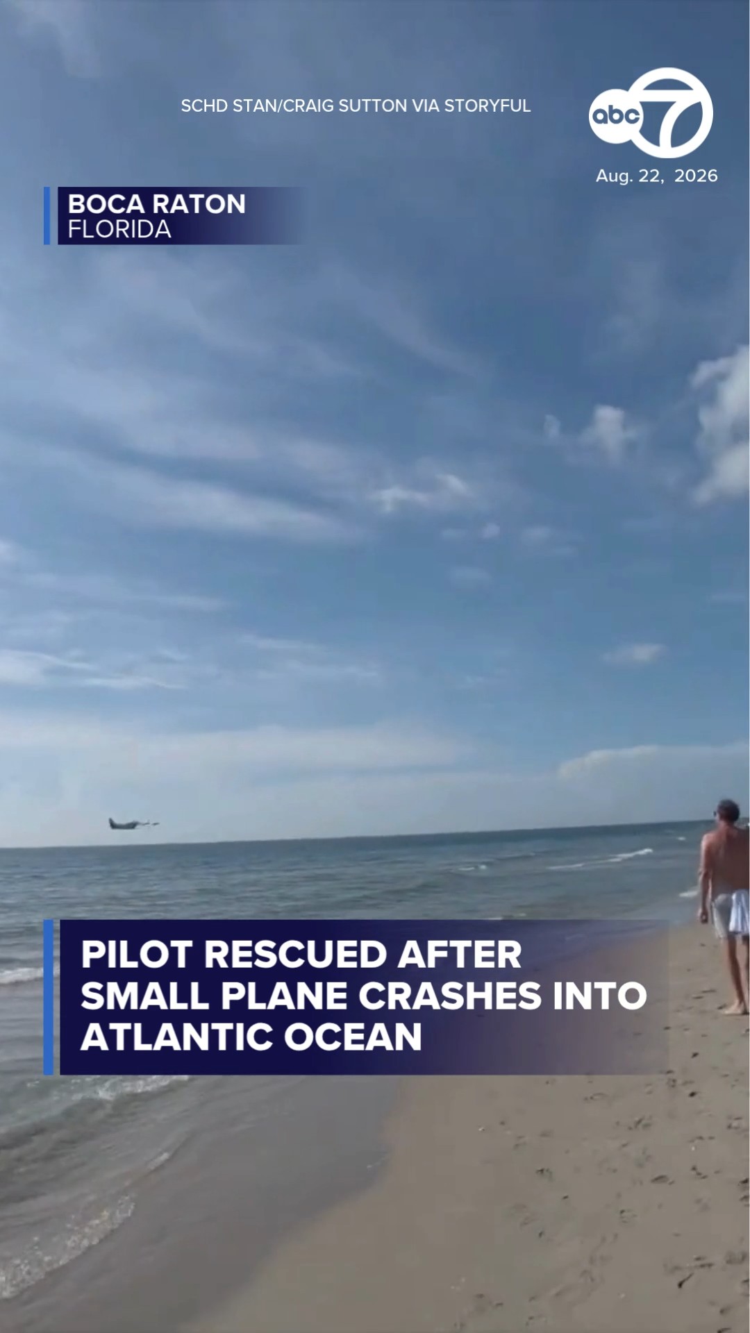 Pilot rescued after small plane crashes into ocean off Florida coast
