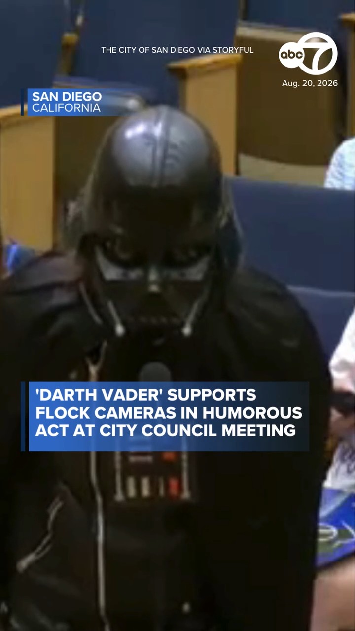 'Darth Vader' supports Flock Cameras at city council meeting