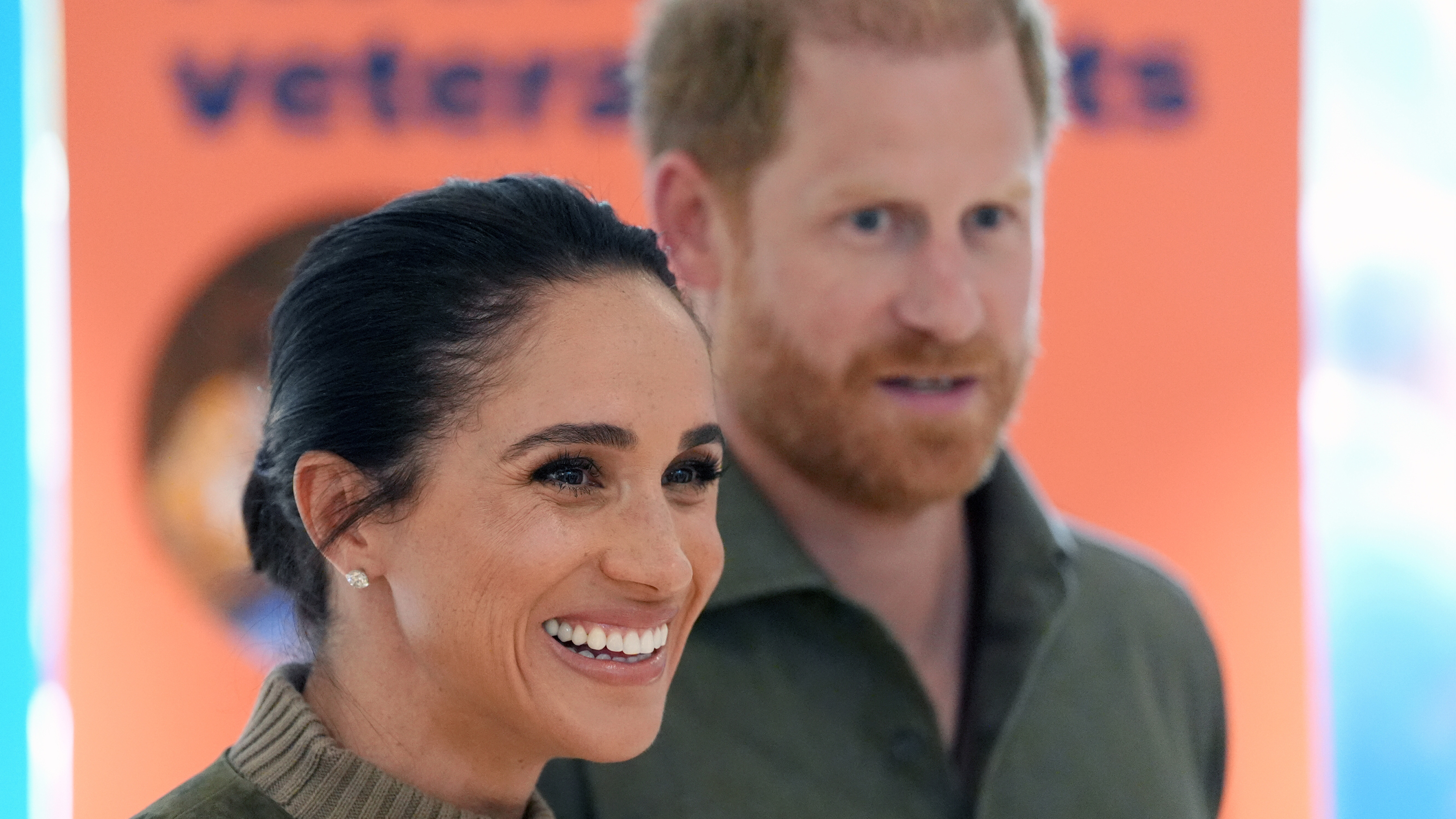 Prince Harry and Meghan Markle, the Duke and Duchess of Sussex, arrive at the Australian National Veterans Arts Museum (Anvam) in Southbank, Melbourne, Australia, Tuesday, April 14, 2026. 