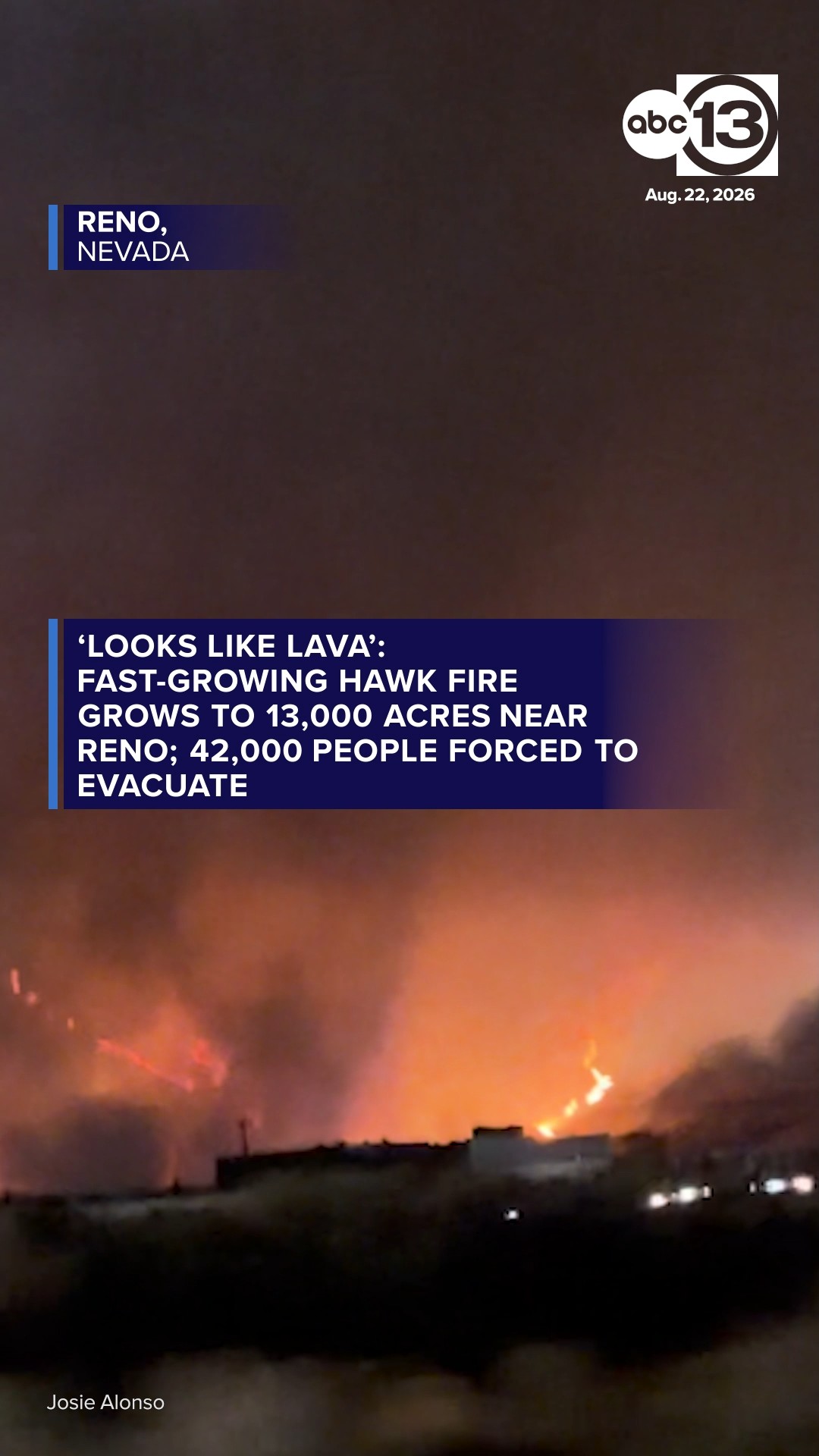 Fire in Reno, NV