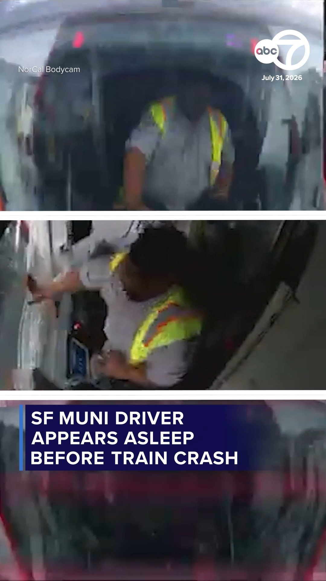 SF Muni driver appears asleep before train crash