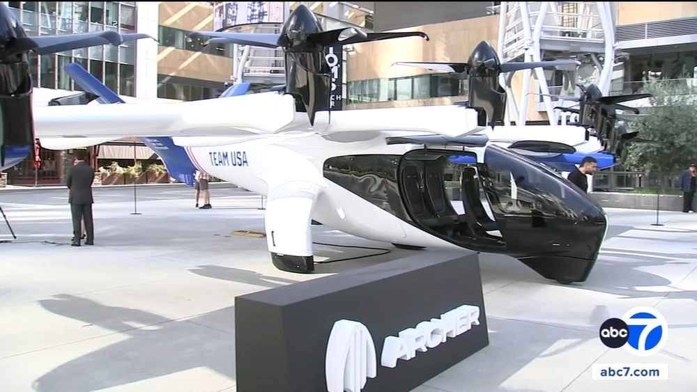 Air taxi unveiled at LA Live, site of planned vertiport