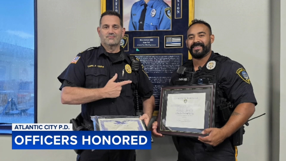 Atlantic City officers awarded after saving sergeant's life