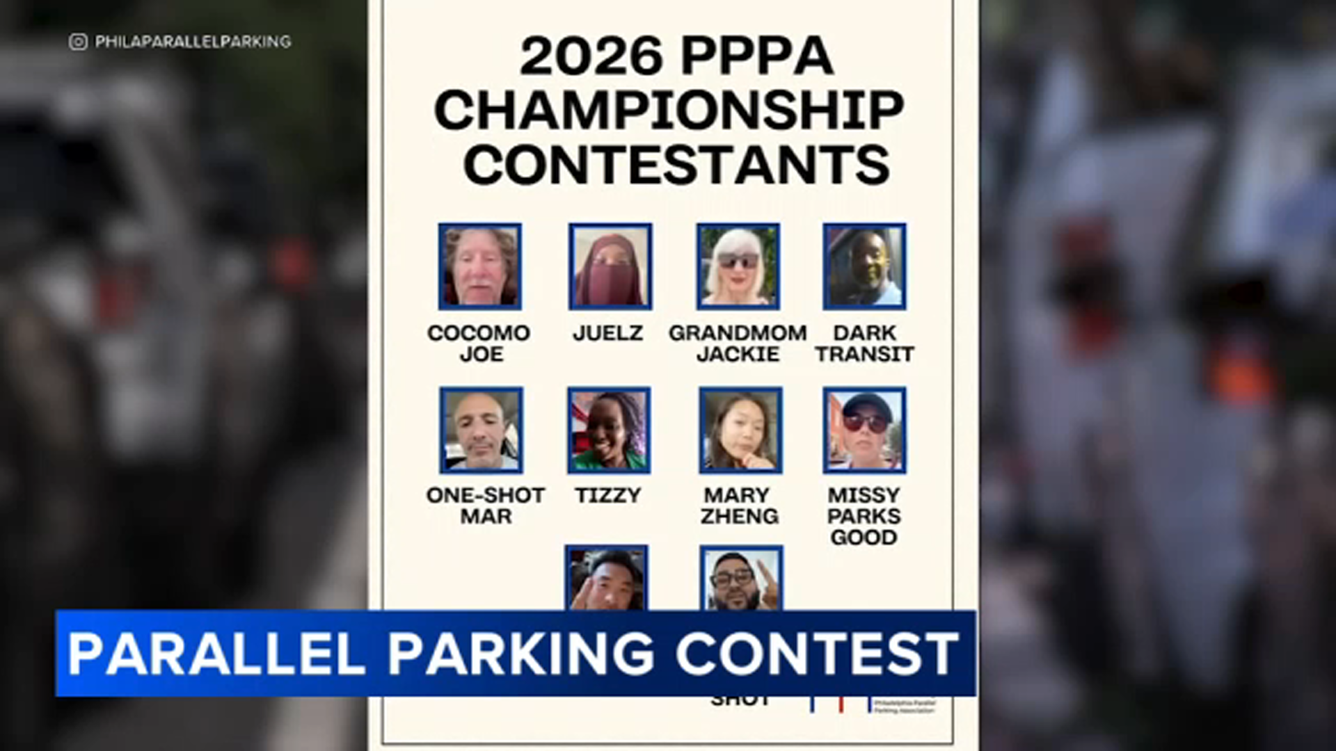 First 10 contestants in Philly's first parallel parking competition