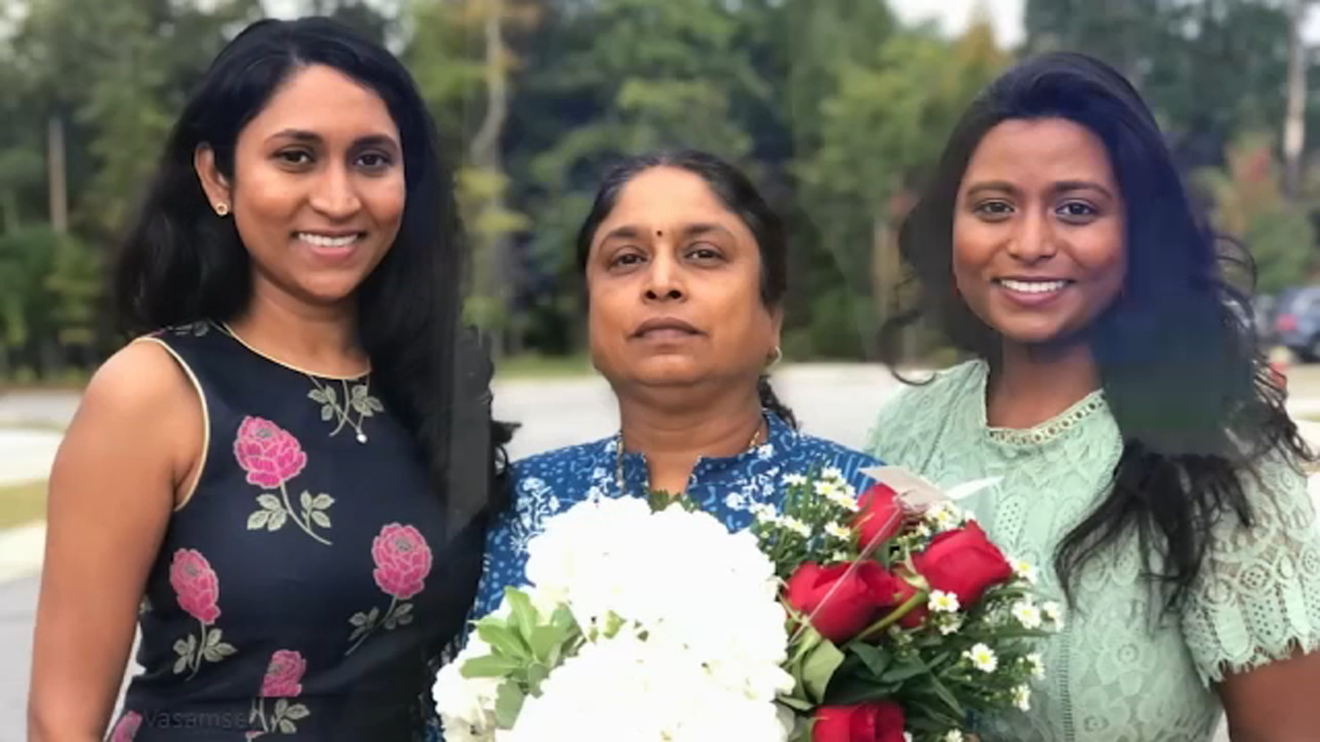 Venkata Vasamsetty and her daughters.