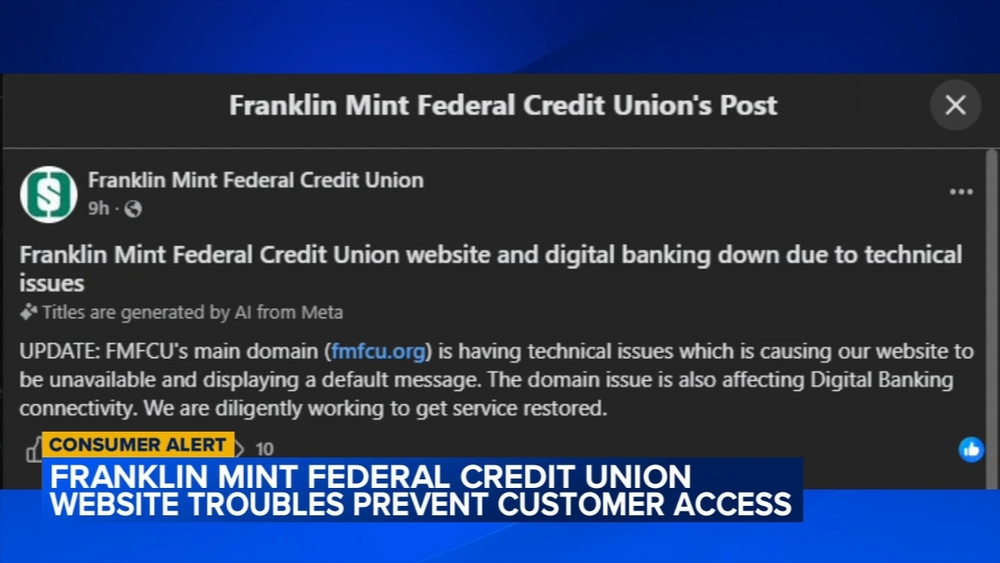 Franklin Mint Federal Credit Union website troubles prevent customer access